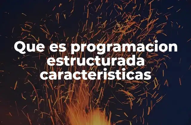 Que es Programacion Estructurada Caracteristicas