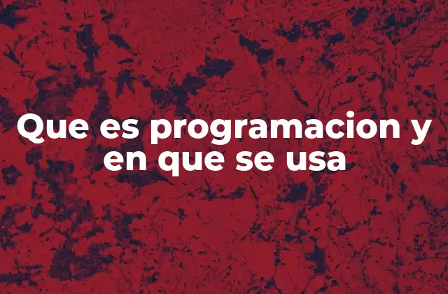 Que es Programacion y en que Se Usa