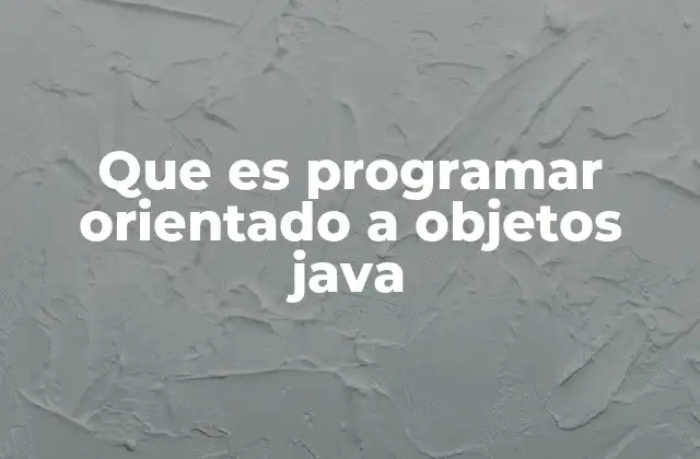 Que es Programar Orientado a Objetos Java