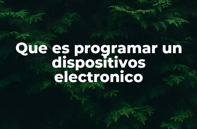 Que es Programar un Dispositivos Electronico
