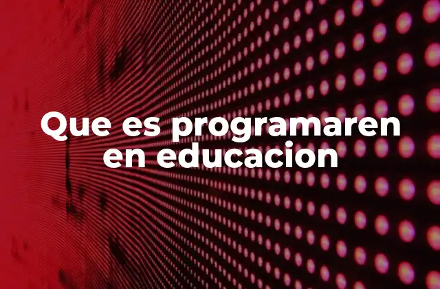 Que es Programaren en Educacion