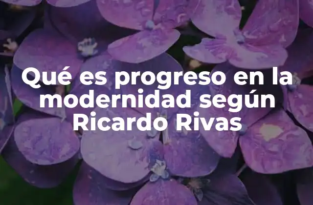Qué es Progreso en la Modernidad según Ricardo Rivas 2 La crisis del progreso en la modernidad