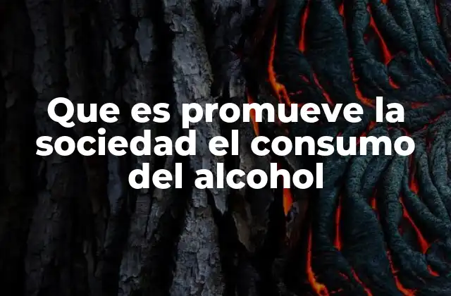 Que es Promueve la Sociedad el Consumo Del Alcohol