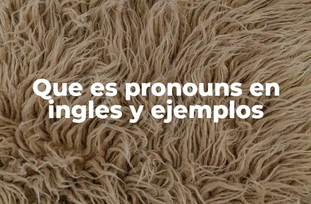 Que es Pronouns en Ingles y Ejemplos