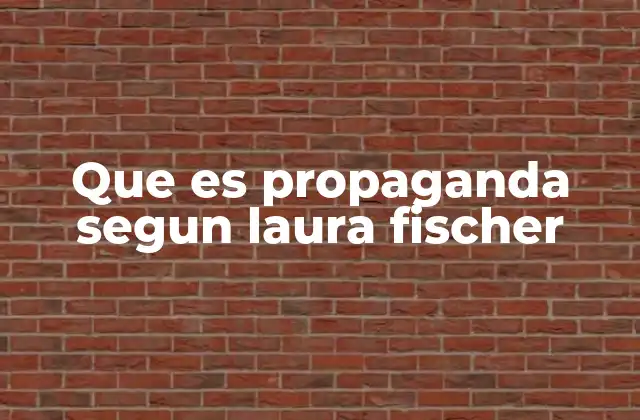 Que es Propaganda Segun Laura Fischer