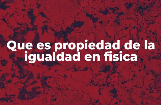 La igualdad como herramienta en la descripción de fenómenos físicos