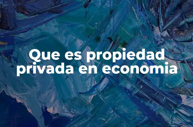 Que es Propiedad Privada en Economia