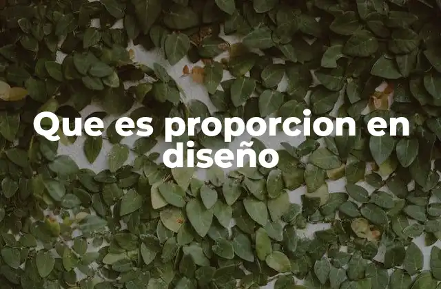 Que es Proporcion en Diseño