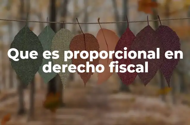Que es Proporcional en Derecho Fiscal