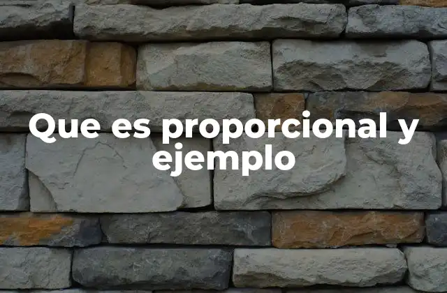 Que es Proporcional y Ejemplo