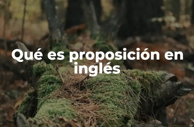 Qué es Proposición en Inglés