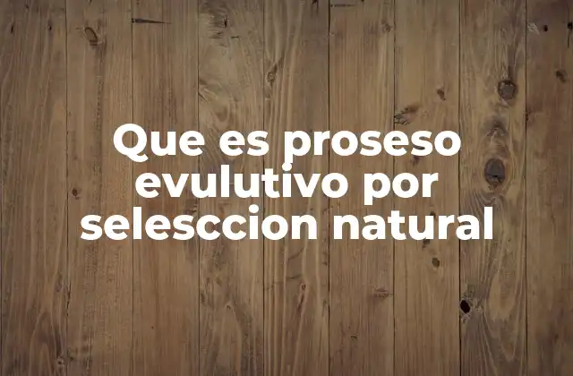 Que es Proseso Evulutivo por Selesccion Natural