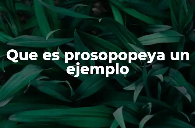 Que es Prosopopeya un Ejemplo