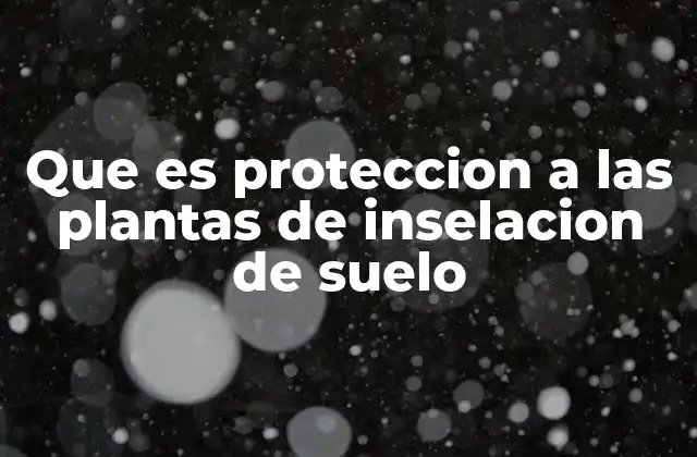 Que es Proteccion a las Plantas de Inselacion de Suelo