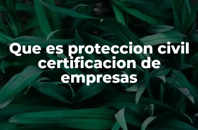 Que es Proteccion Civil Certificacion de Empresas