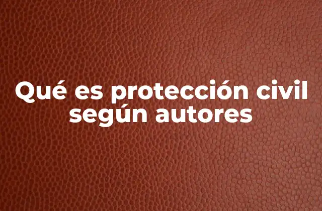 Qué es Protección Civil según Autores