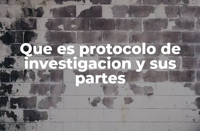 Que es Protocolo de Investigacion y Sus Partes