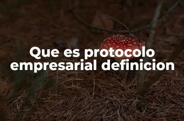 Que es Protocolo Empresarial Definicion