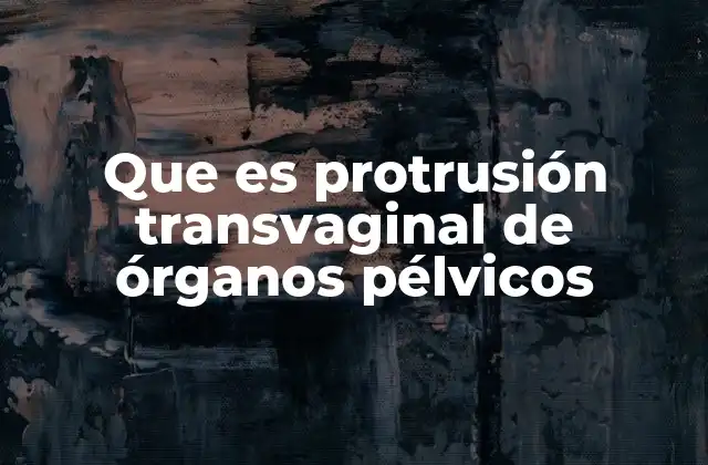 Que es Protrusión Transvaginal de Órganos Pélvicos