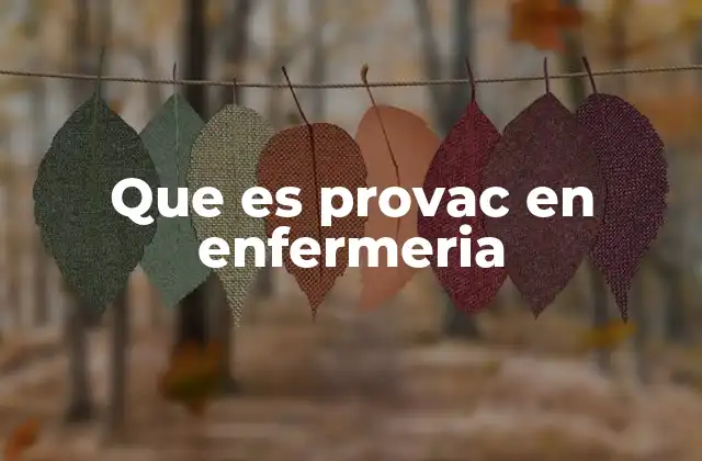 Que es Provac en Enfermeria