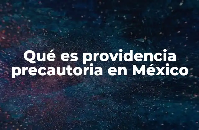 Qué es Providencia Precautoria en México