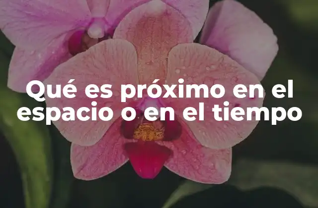 Qué es Próximo en el Espacio o en el Tiempo