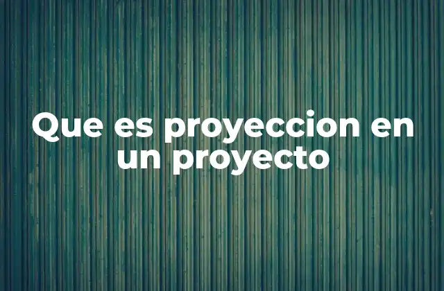 Que es Proyeccion en un Proyecto