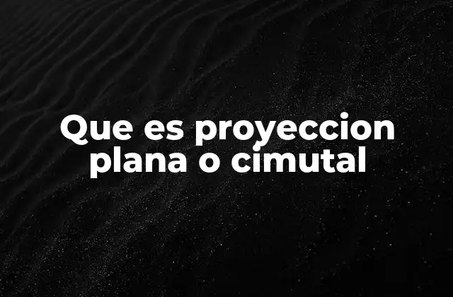 Que es Proyeccion Plana o Cimutal