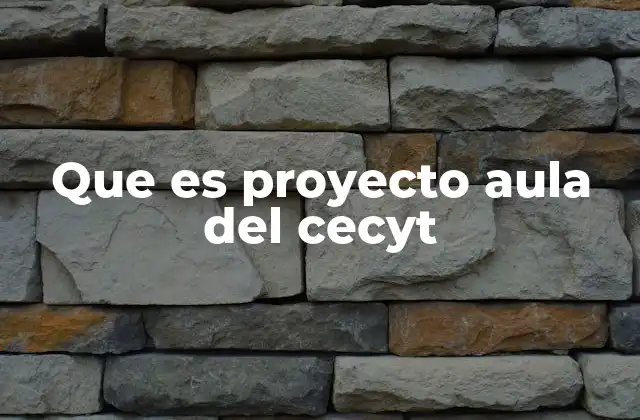 Que es Proyecto Aula Del Cecyt