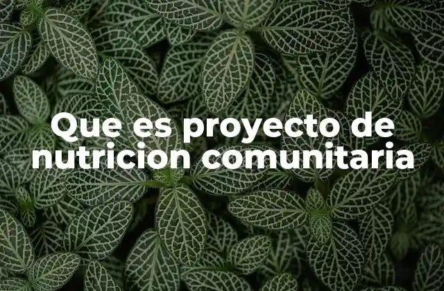 Que es Proyecto de Nutricion Comunitaria 2 La importancia de abordar la nutrición desde un enfoque comunitario