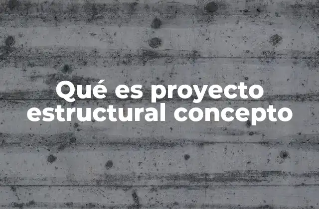 Qué es Proyecto Estructural Concepto