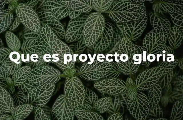 Que es Proyecto Gloria