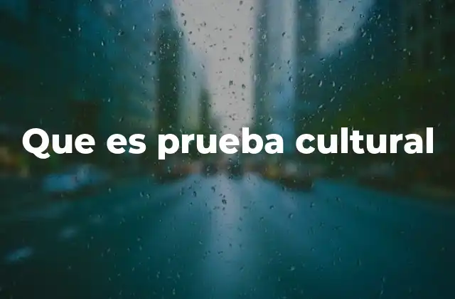 Que es Prueba Cultural