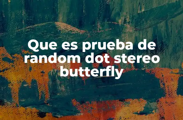 Que es Prueba de Random Dot Stereo Butterfly