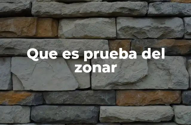 Que es Prueba Del Zonar
