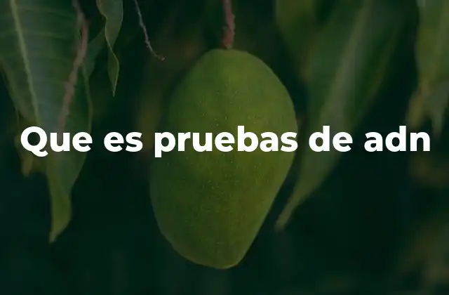 Que es Pruebas de Adn