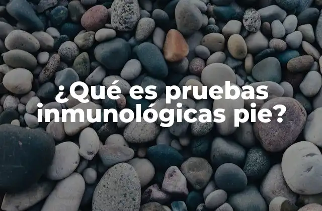 ¿qué es Pruebas Inmunológicas Pie?