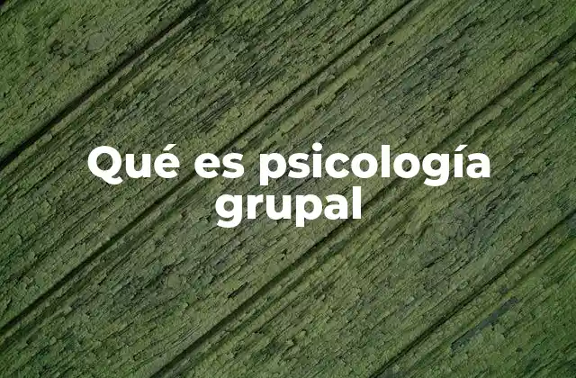 Qué es Psicología Grupal