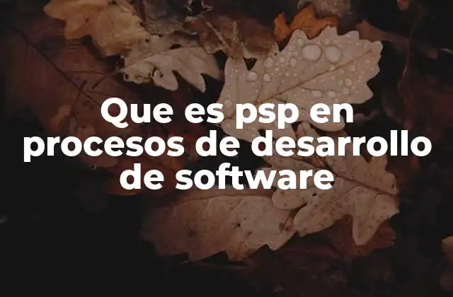 El PSP como herramienta para mejorar la calidad del desarrollo de software