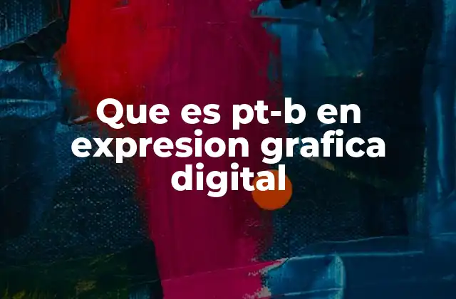 Que es Pt-b en Expresion Grafica Digital