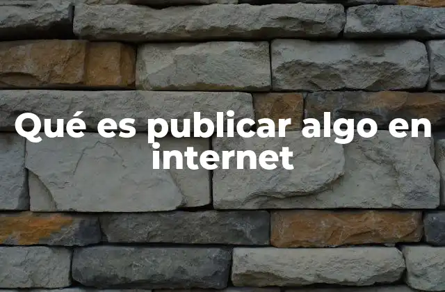 Qué es Publicar Algo en Internet