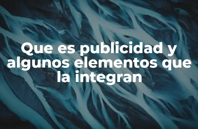 Que es Publicidad y Algunos Elementos que la Integran