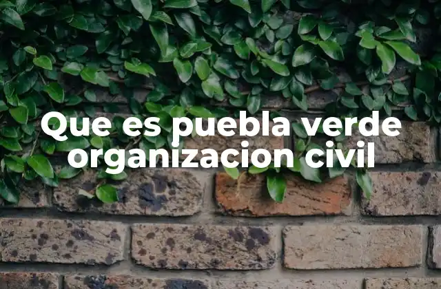 Que es Puebla Verde Organizacion Civil