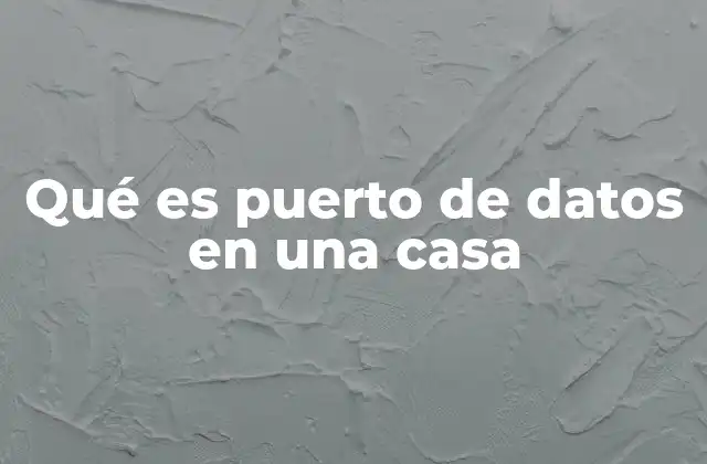 Qué es Puerto de Datos en una Casa