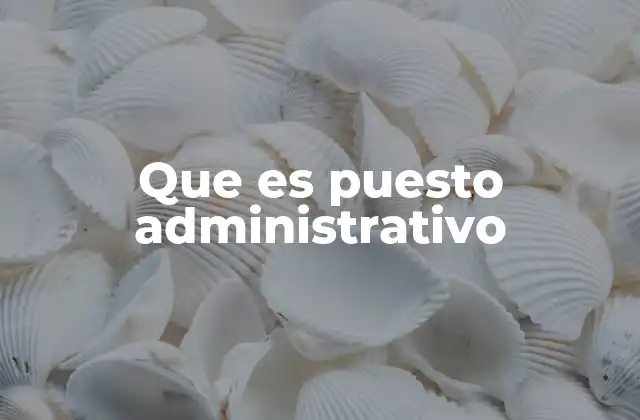 Que es Puesto Administrativo