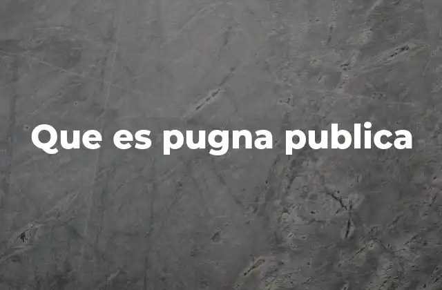 Que es Pugna Publica