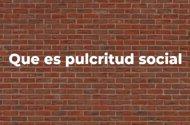 Que es Pulcritud Social