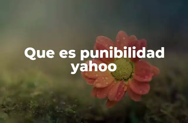 Que es Punibilidad Yahoo