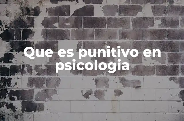 Que es Punitivo en Psicologia