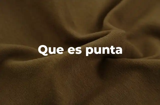 Que es Punta 2 El concepto de extremo en contextos cotidianos